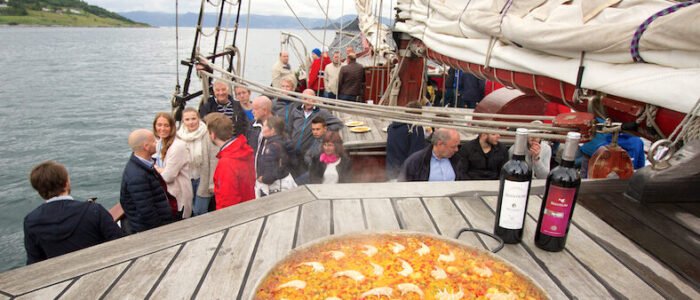 Paella-event-food-location-ship-Atyla-Norway-tall-ships-races-corporate-hospitality-Spanish-English-food-good-tapas