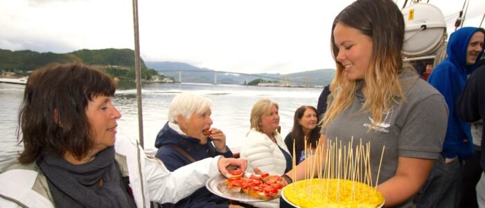 Spanish-food-event-on-board-a-boat-Atyla-ship-tapas-service-waiter